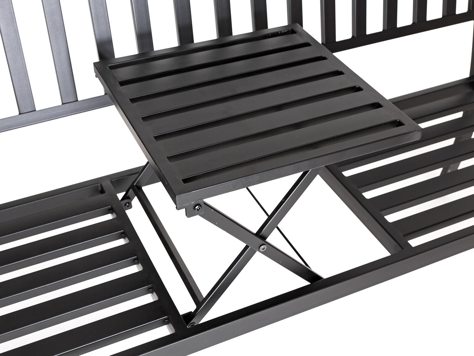 lavička zahradní REA 150x60x85cm,stolek,ocel ČER