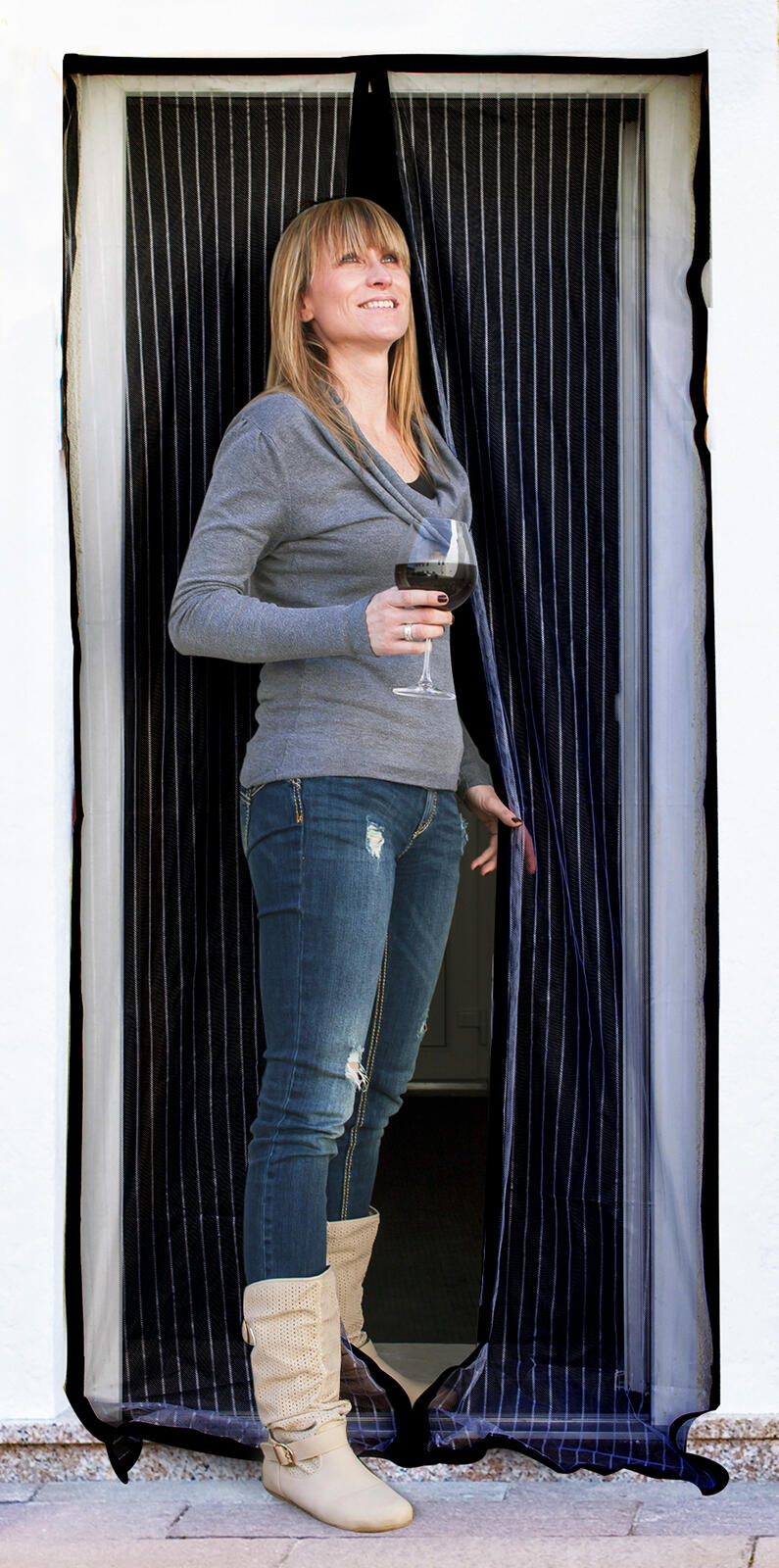 síť proti hmyzu do dveří 100x210cm ČER suchý zip 0.3 Kg MTA MAXMIX Sklad14 767123