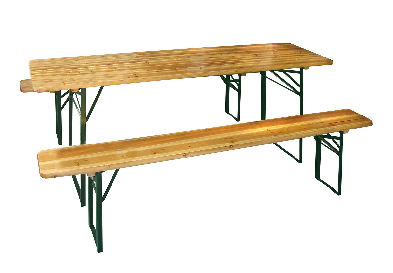set zahradní pivní dřevo/kov stůl + 2 lavice 180cm