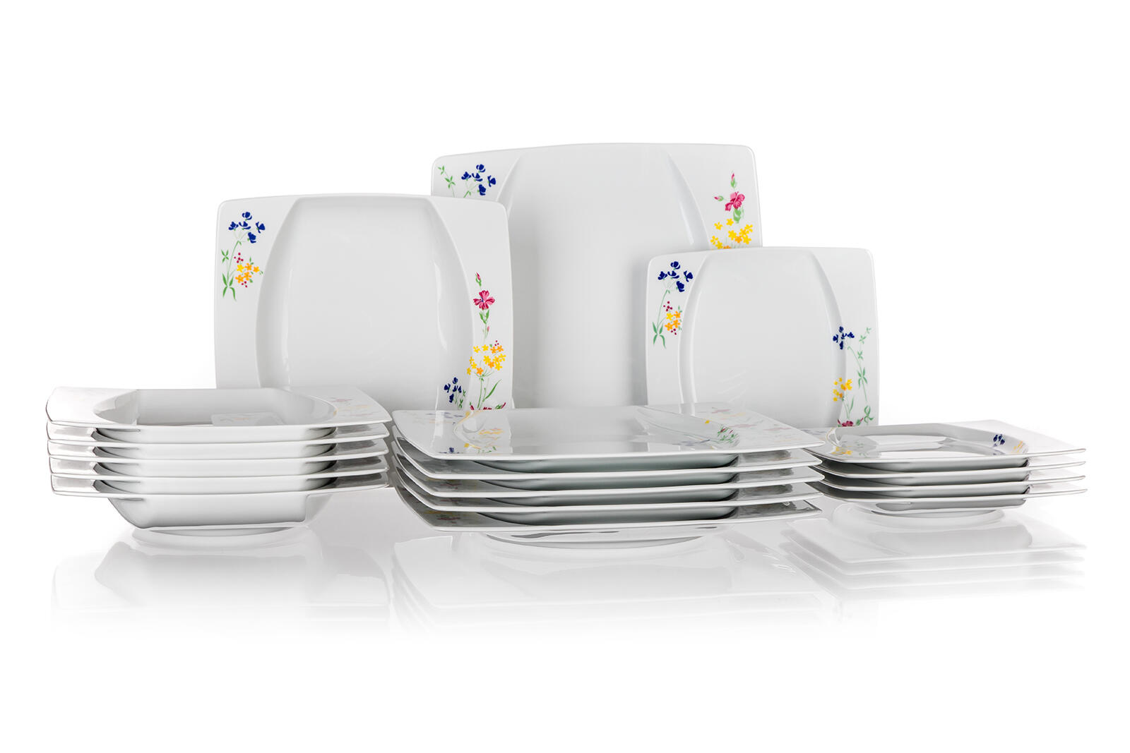 sada jídelní EYE square 18díl. porcelánová BÍ 13.2 Kg MTA MAXMIX Sklad14 326068