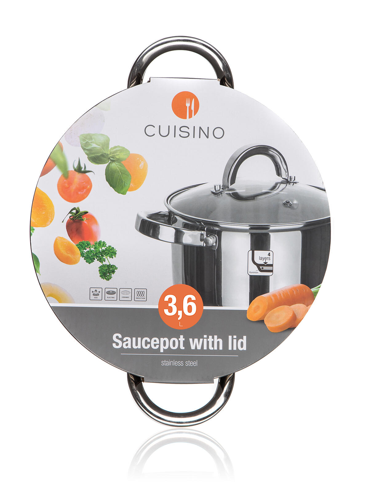 hrnec 20cm se skl.poklicí 3,6l nerez CUISINO 1.24 Kg MTA MAXMIX Sklad14 326079