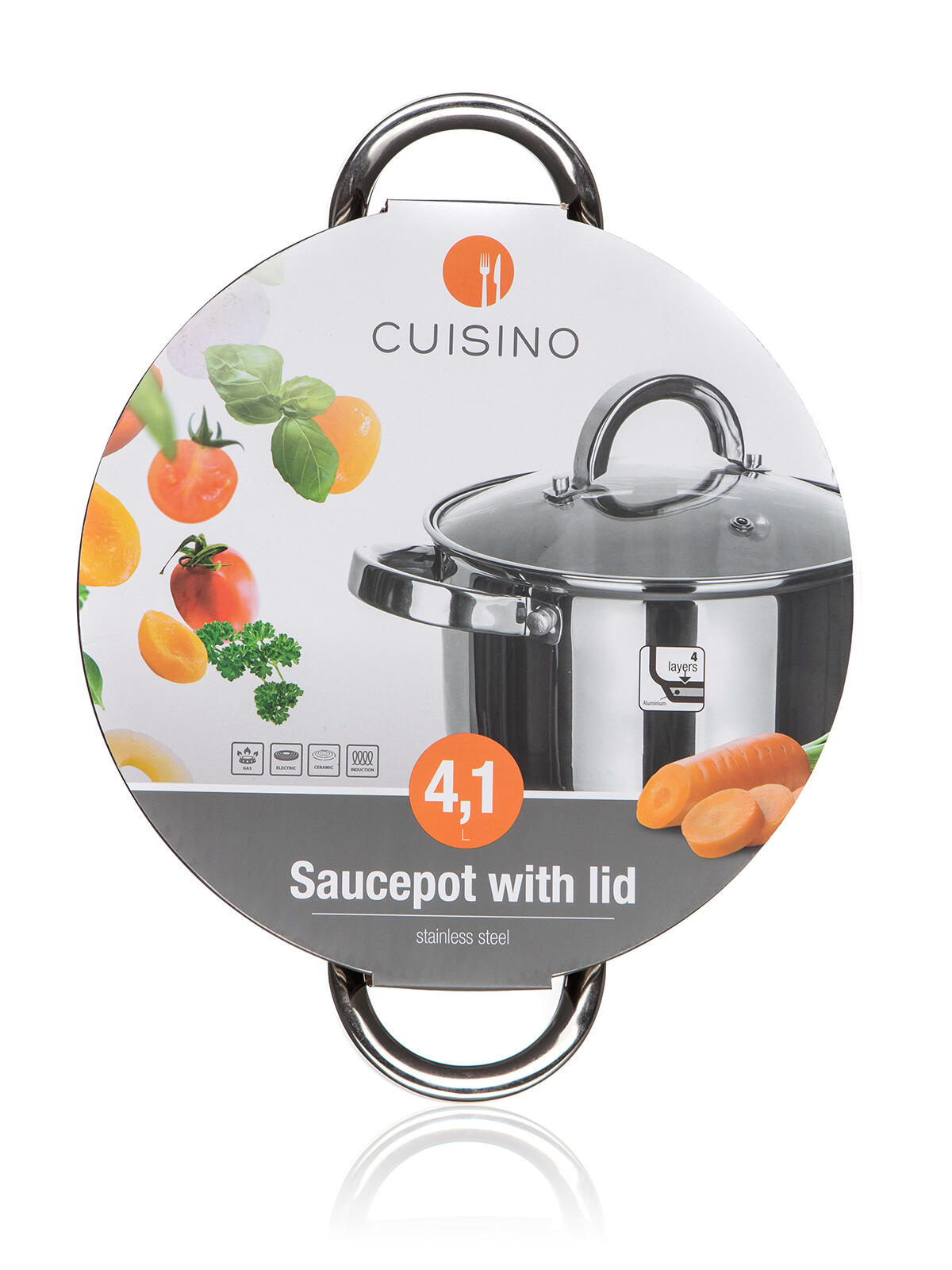 hrnec 22cm se skl.poklicí 4,1l nerez CUISINO 1.2 Kg MTA MAXMIX Sklad14 326080