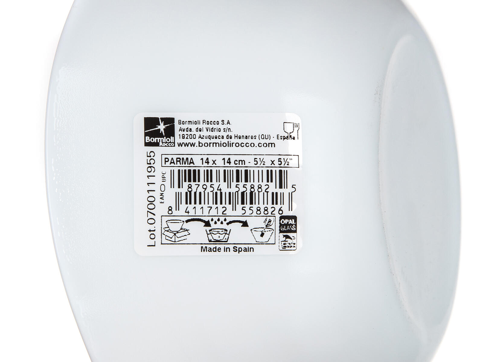 miska 14cm PARMA skleněná BÍ 0.24 Kg MTA MAXMIX Sklad14 326100