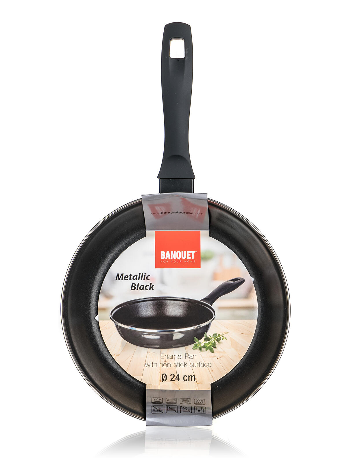 pánev 24cm nepřiln.povrch METALLIC BLACK 0.94 Kg MTA MAXMIX Sklad14 326108