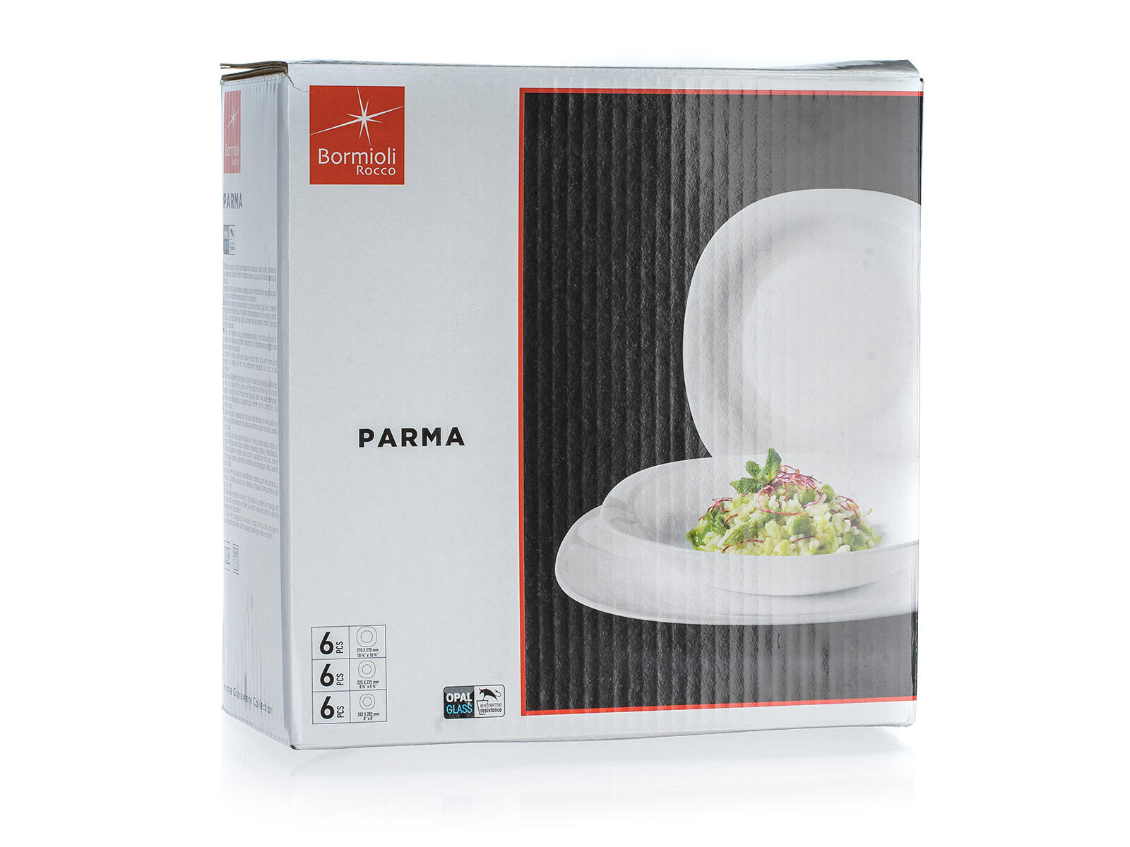 sada jídelní PARMA 18díl. skleněná BÍ 7.42 Kg MTA MAXMIX Sklad14 326076