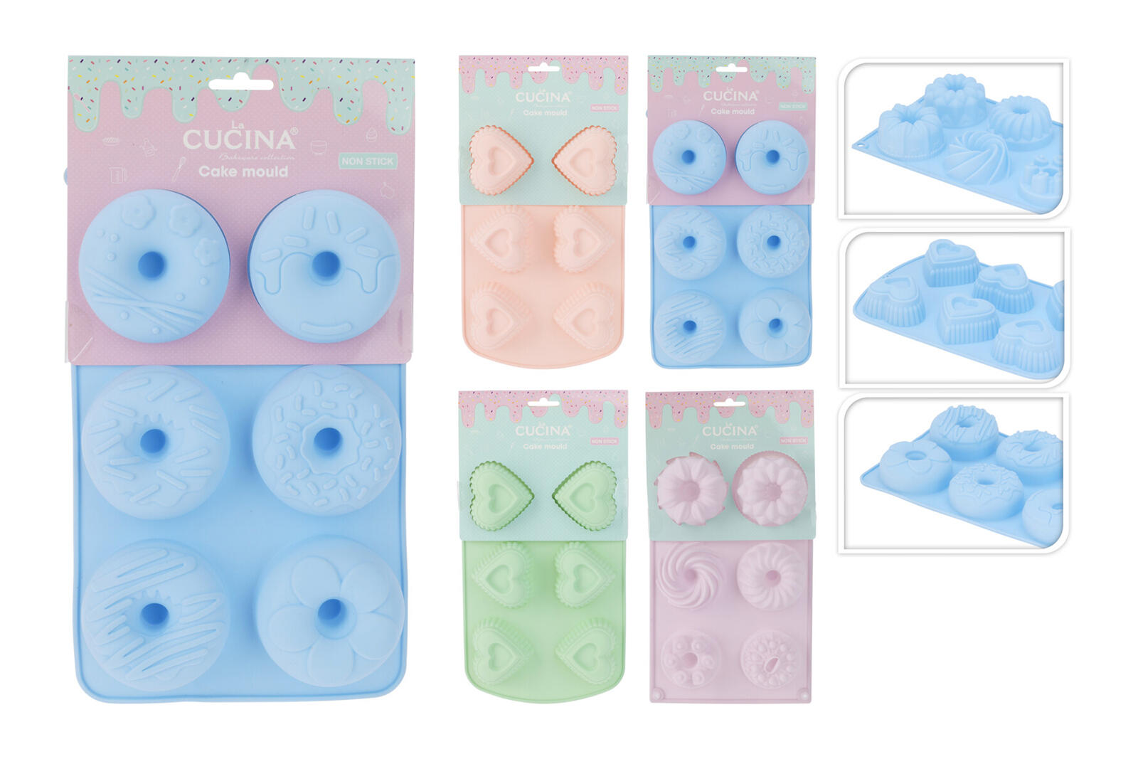 forma na pečení 6ks mix tvarů BÁBOVKA,DONUT,SRDCE silikon 0.11 Kg MTA MAXMIX Sklad14 387407